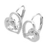 9384 1 stribrne nausnice klapky konska hlava v srdci s kubickymi zirkony krystal b stribro 925 1000
