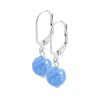 9537 1 stribrne nausnice s modrou ketlovanou opalovou kulickou b stribro 925 1000