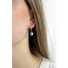 9537 2 stribrne nausnice s modrou ketlovanou opalovou kulickou c stribro 925 1000