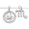 16519 1 stribrny nahrdelnik dva privesky znameni zverokruhu s kubickymi zirkony stir stribro 925 1000