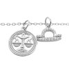 16531 1 stribrny nahrdelnik dva privesky znameni zverokruhu s kubickymi zirkony vahy stribro 925 1000