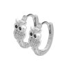 16570 1 stribrne detske nausnice krouzky sovicka s kubickymi zirkony crystal stribro 925 1000