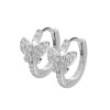 16576 1 stribrne detske nausnice krouzky motylek s kubickymi zirkony crystal stribro 925 1000