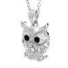 17207 1 nahrdelnik z bizuterni slitiny zdobena sova s krystaly swarovski crystal b