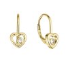 32351 pozlacene stribrne nausnice srdce se zirkonem 11514 1 crystal