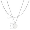 28958 3 stribrny nahrdelnik dvourady s placickou a retizkem s kulickami 62002
