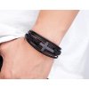 pansky-kozeny-naramek-vicevrstvy-chirurgicka-ocel-cerny-kriz