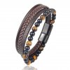 hnedy-kozeny-naramek-vicevrstvy-tiger eye-onyx