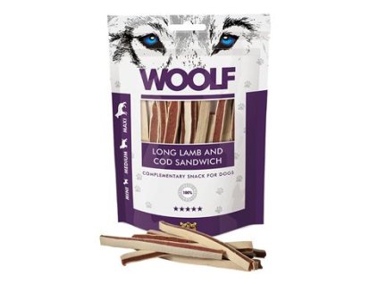 Pochoutka WOOLF Soft Lamb and Cod Sandwich LONG 100g