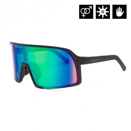 Cyklistické brýle Horsefeathers Magnum - matt black/mirror green
