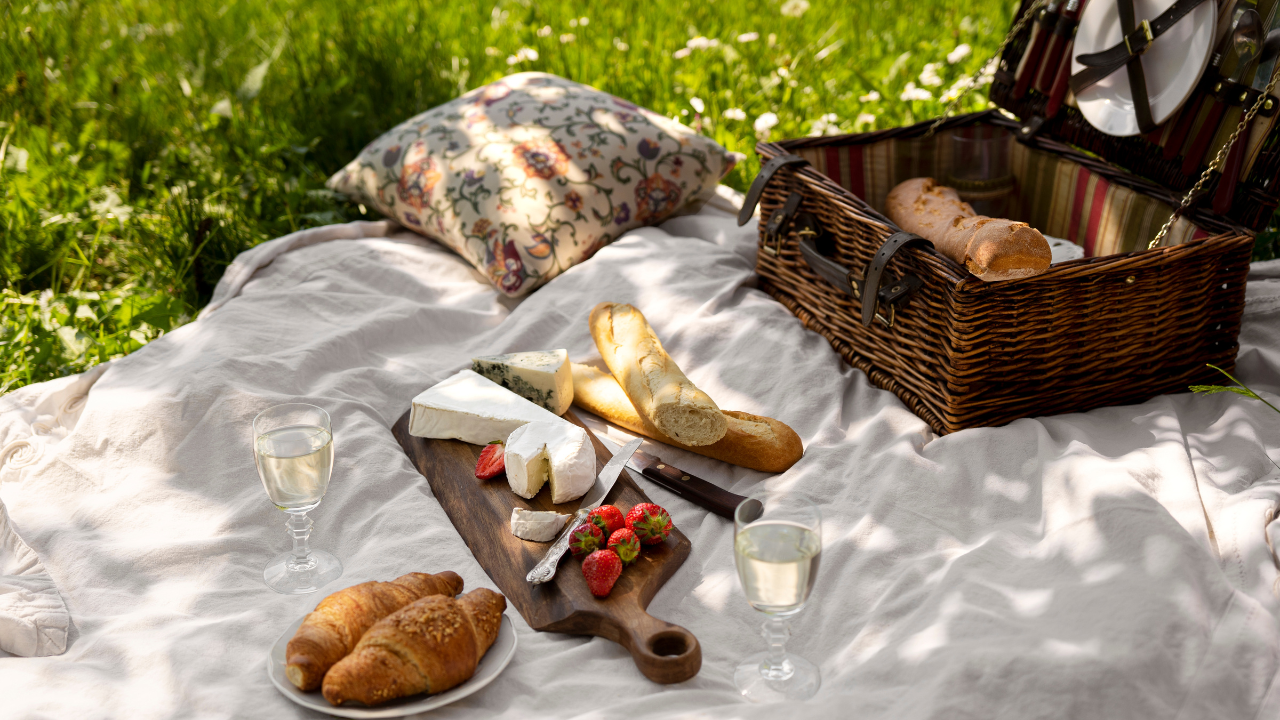 Ako na piknik v prírode romanticky a chick? V hlavnej úlohe pikniková deka