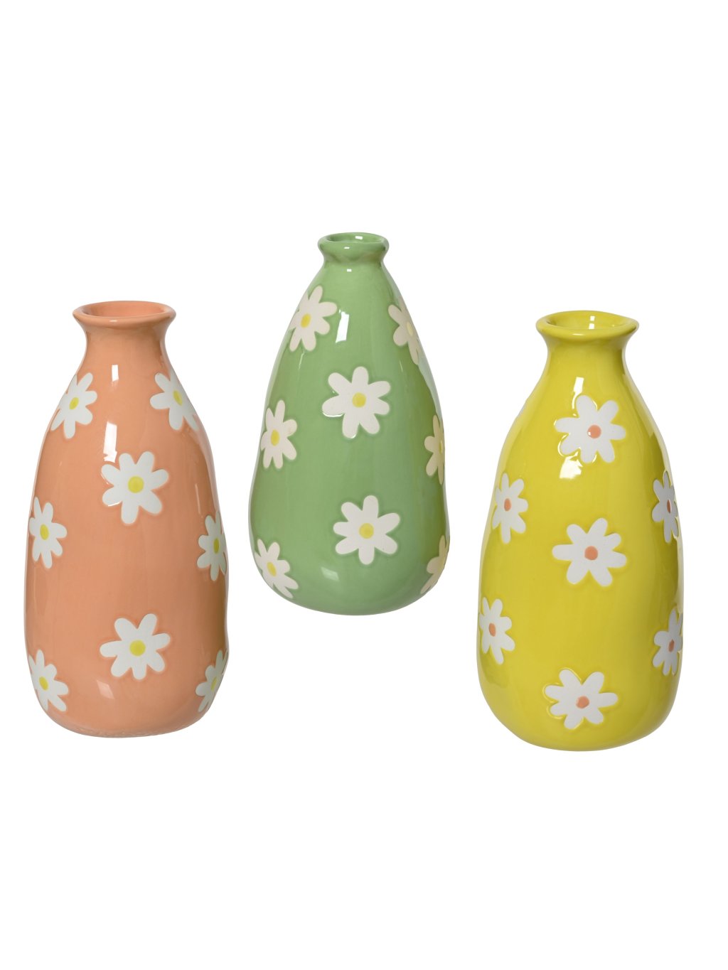 Porcelánová vázička s kvetinovým vzorom 20,5cm (Variant Oranžová)