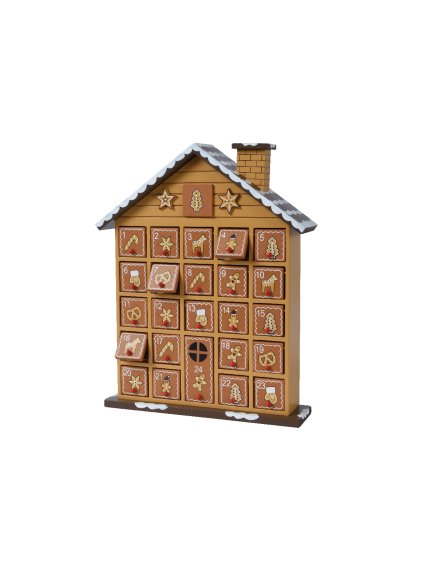 Drevený adventný kalendár - Perníkový domček