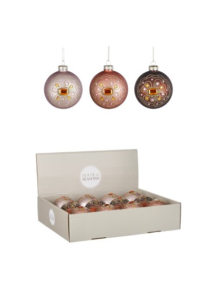 sklenená guľa - mix farieb - ružová, rubínová, oranžová (Variant C)