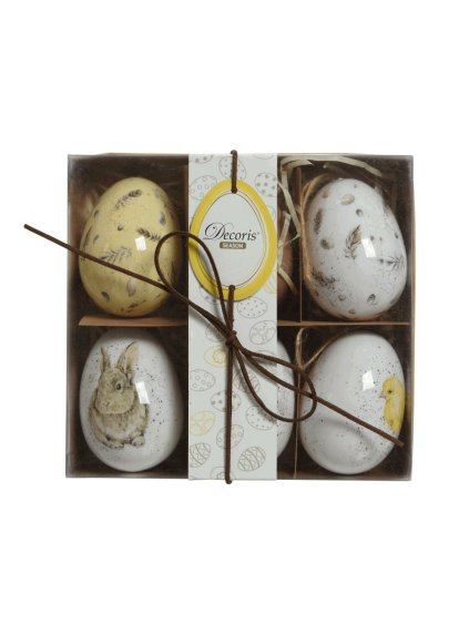 Závesné lesklé veľkonočné vajíčka - set 6ks