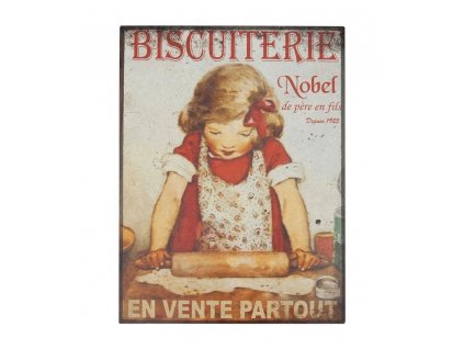 Plechová cedula - Biscuiterie