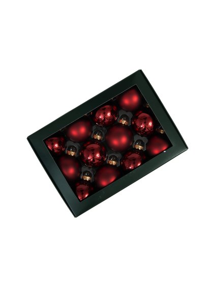 Kolekcia bordových vianočných gúľ - matné + lesklé (Variant Ø: 4cm, sada 30ks)