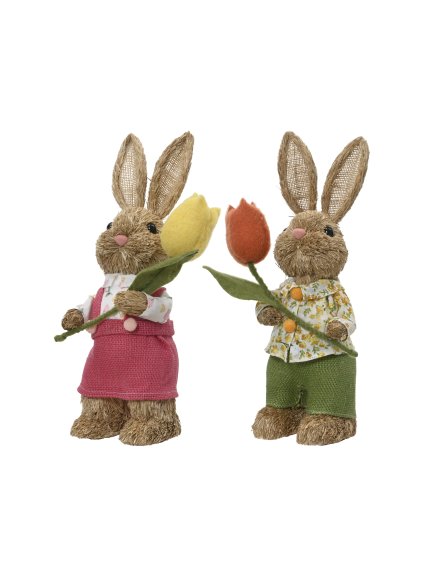 Zajac s tulipánom 34cm (Variant Ona)