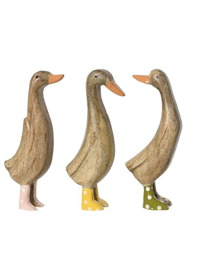 Drevená kačka v čižmách 21cm (Variant Ružová)