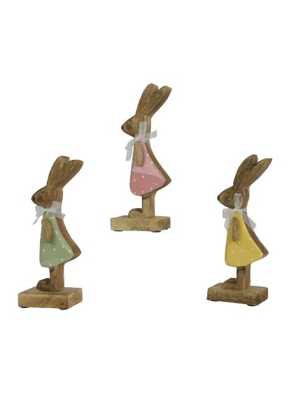 Drevený zajko v šatách (Variant Zelený)