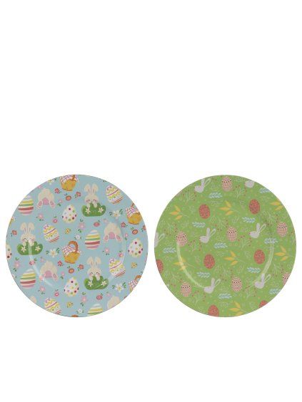 Plastový podnos s jarným motívom 33cm (Variant Modrý)