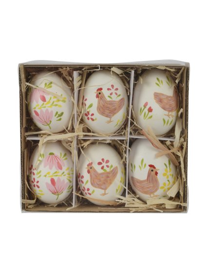 6 kraslíc so vzorom