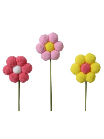 3 textilné kvety 32cm