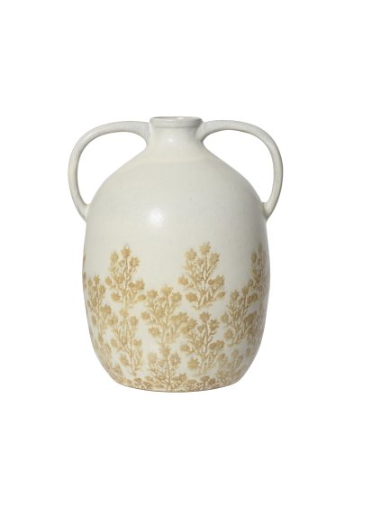 Keramická nádoba s motívom listov