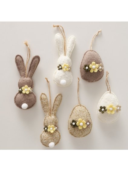 Sada 3 plstených veľkonočných figúrok (Variant 3x zajko)