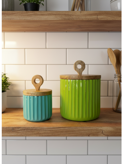 Drevená dóza s glazúrou