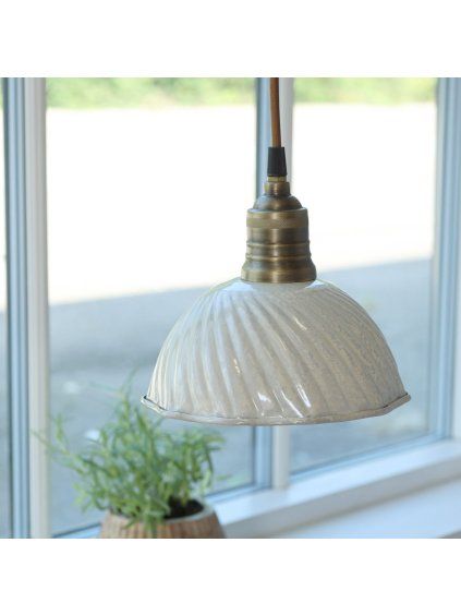 Kovová lampa Lunel - krémová