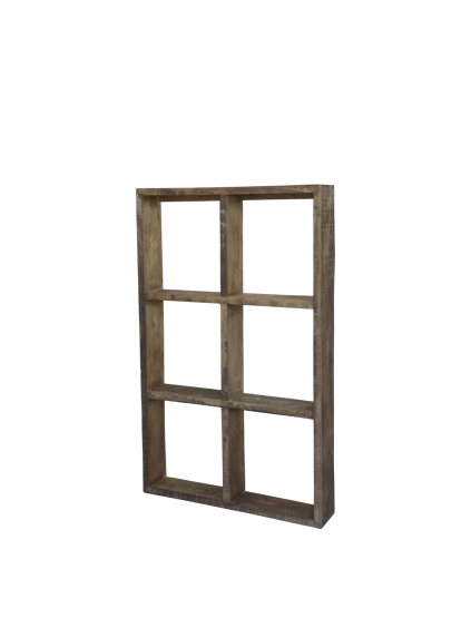 Nástenný regál so 6 priehradkami