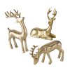 Zlatá kovová figúrka jeleň Seran - set 3ks