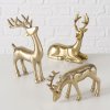 Zlatá kovová figúrka jeleň Seran - set 3ks