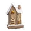 Drevený hnedý kostolík s LED