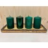 Zelené valcové adventné sviečky 4ks