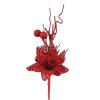 Červený kvet s trblietkami 29cm