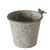 Plechový obal na kvetináš s vtáčikom Berit - set 2ks