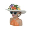 Kvetináč dáma s klobúkom