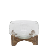 Sklenená miska s drevenou podestou (Variant Priemer: 20cm)