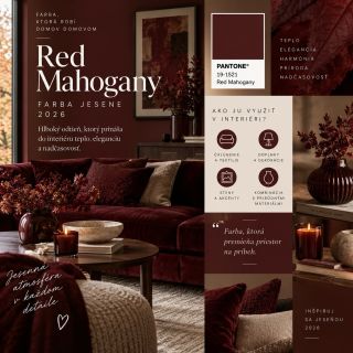🍂 RED MAHOGANY | farba jesene 2026 Jeseň nemusí znamenať iba oranžovú, hnedú a béžovú. Tento rok nás baví oveľa hlbší,...