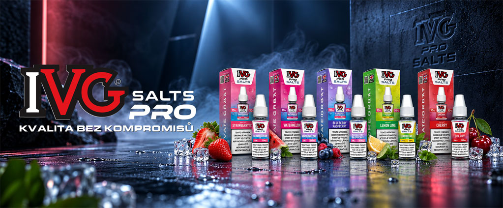 Řada IVG PRO Salts – 22 příchutí nikotinových saltů v 10ml lahvičkách