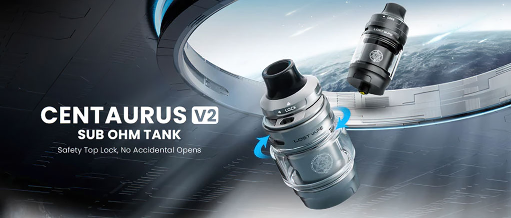Lost Vape Centaurus Sub Ohm Tank V2 prémiový design s nerezovou ocelí a bubble sklem
