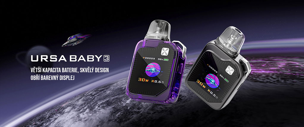 Lost Vape Ursa Baby 3 kompaktní design s ergonomickým tvarem a prémiovou konstrukcí