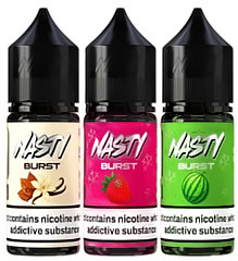 Parametry a specifikace e-liquidu Nasty Juice Burst NicSalt 20mg 10ml