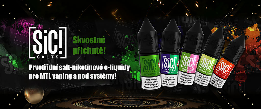 Sic! Salts e-liquidy s nikotinovou solí – banner