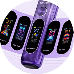 Barevný 0,96 palcový TFT HD displej SMOK Novo Classy se šesti motivy uživatelského rozhraní
