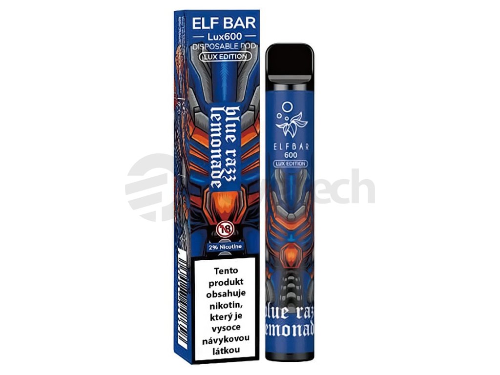 Elf Bar 600 Lux Edition - 20mg - Blue Razz Lemonade (Chladivá borůvkovo-malinová limonáda), produktový obrázek.