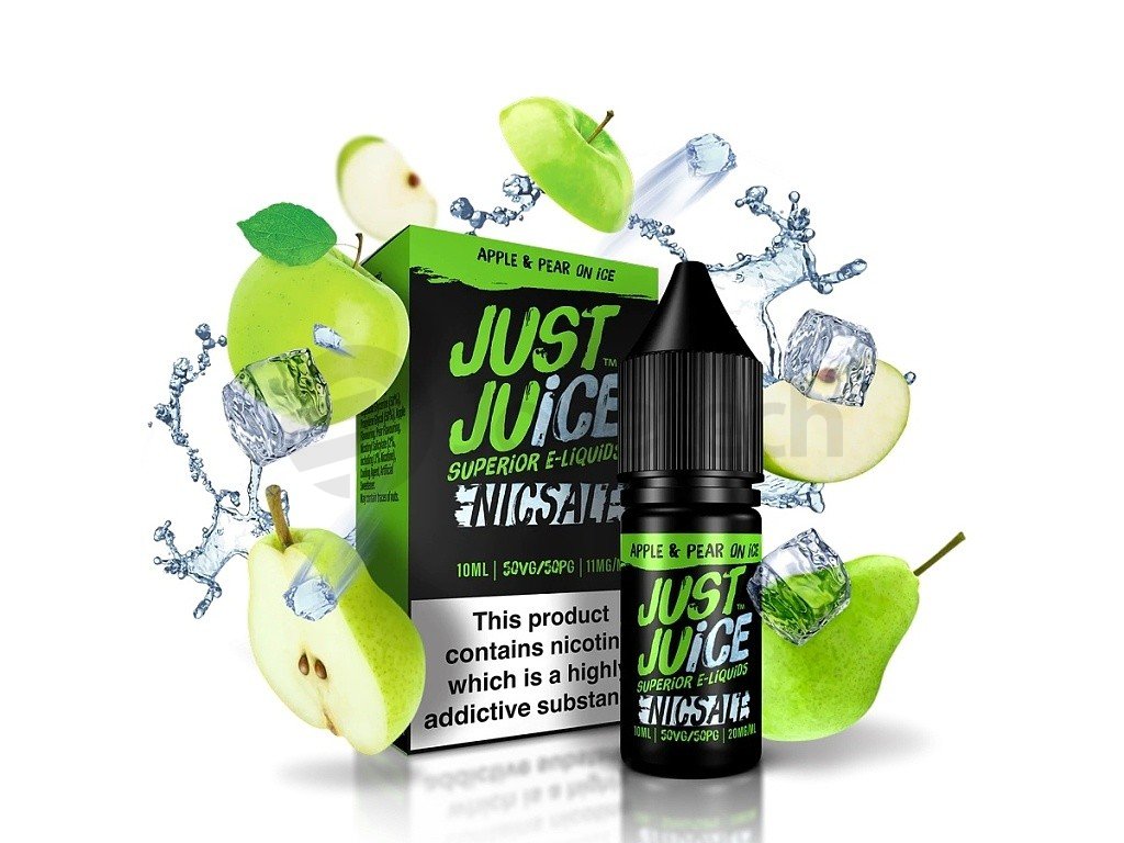 Just Juice Salt - E-liquid - Apple & Pear On Ice (Ledové jablko a hruška) - 20mg, produktový obrázek.