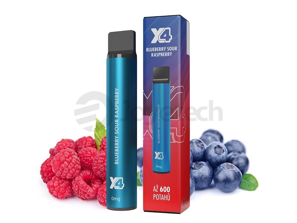 X4 Bar - 0mg - ZERO - Blueberry Sour Raspberry (Borůvka a malina), produktový obrázek
